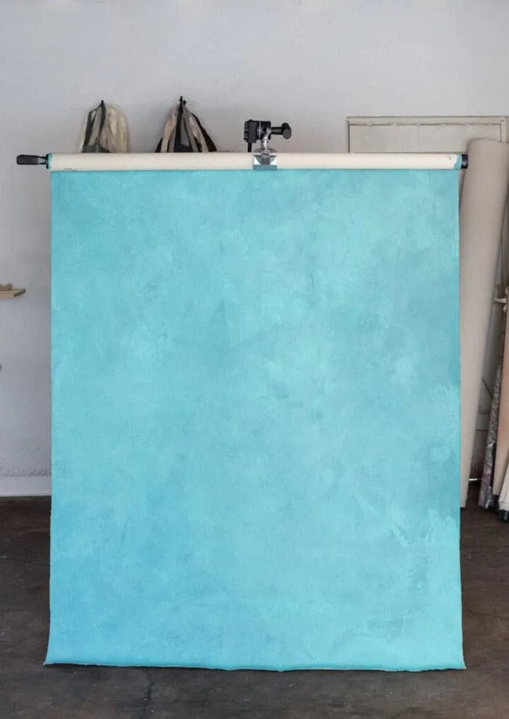 Aqua Study #0068 // Small Hand-Painted Canvas Backdrop