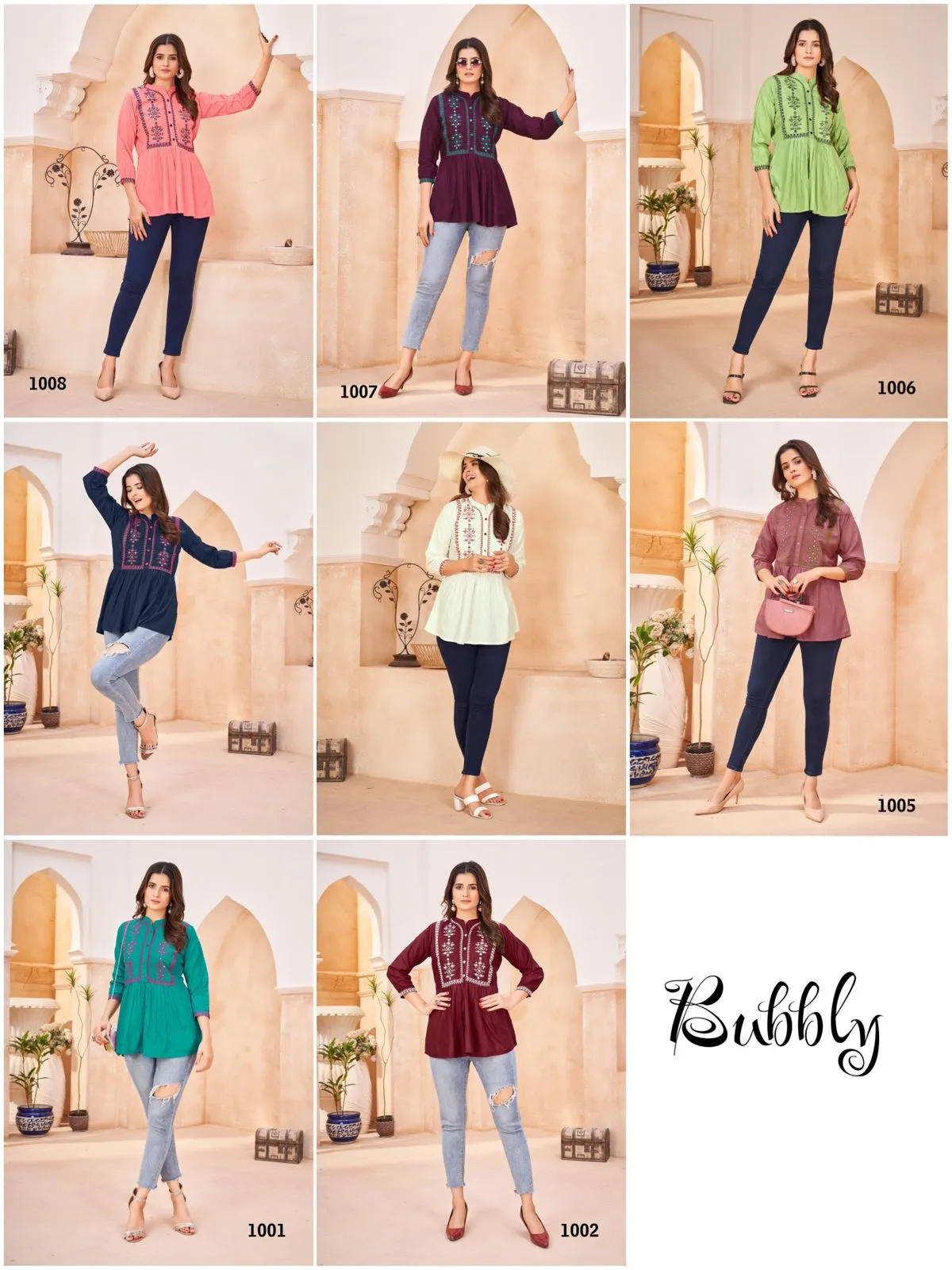 Bubbly Heavy Rayon With Embroidery Work Top (500x09)