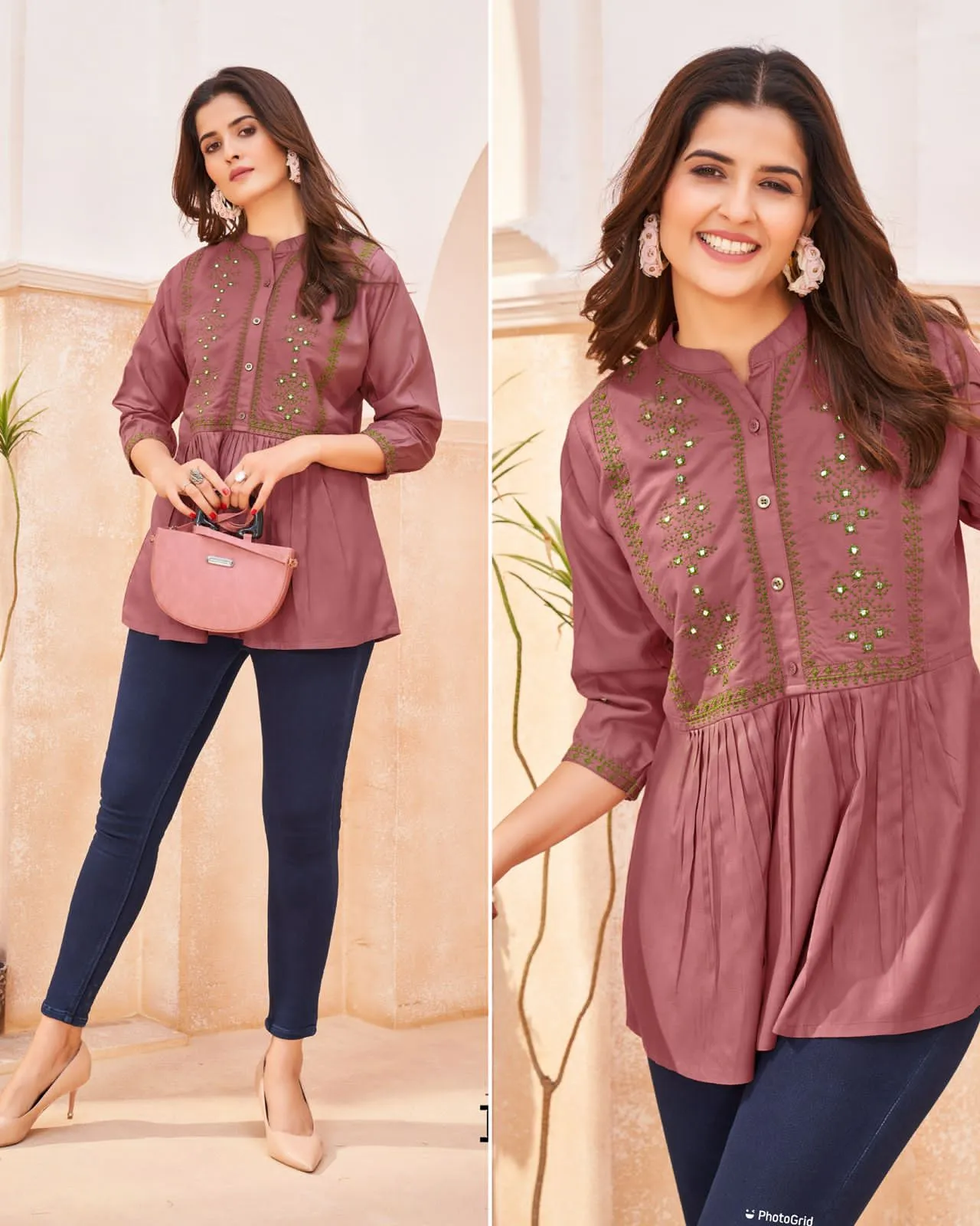 Bubbly Heavy Rayon With Embroidery Work Top (500x09)