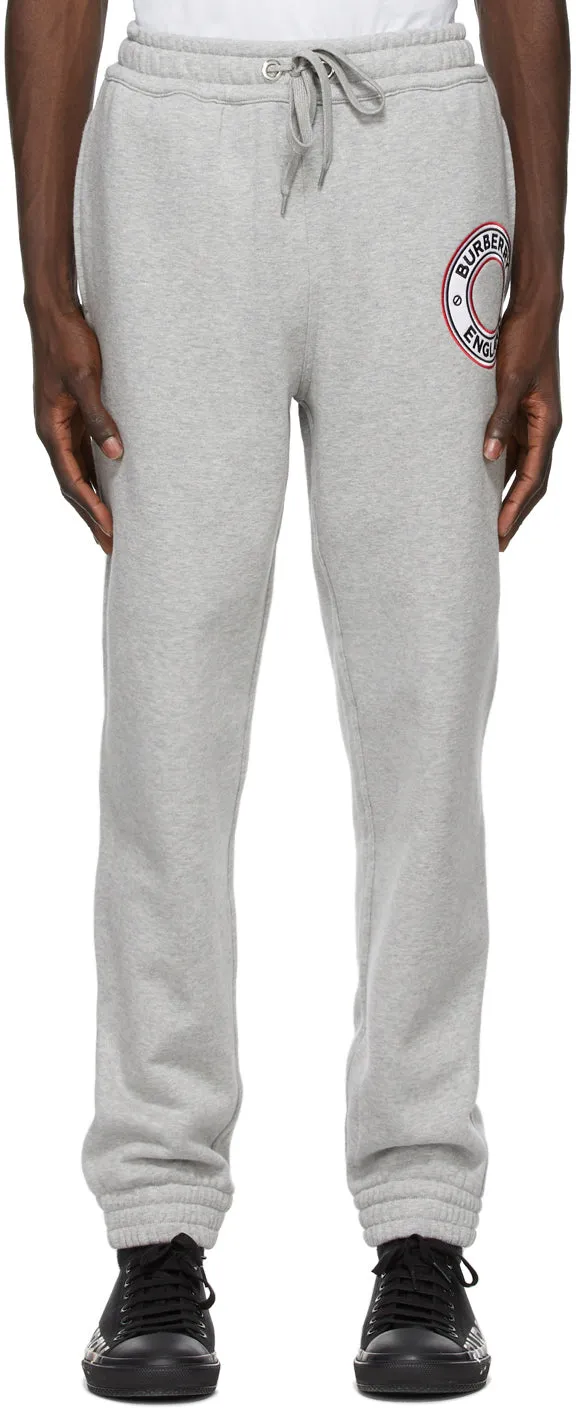Burberry Grey Addison Logo Graphic Lounge Pants