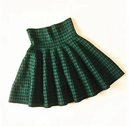 Casual Elastic Flared Skirt