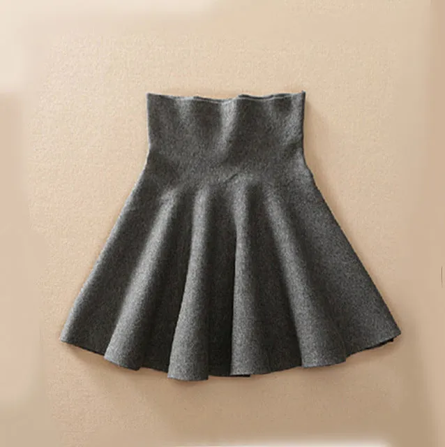 Casual Elastic Flared Skirt