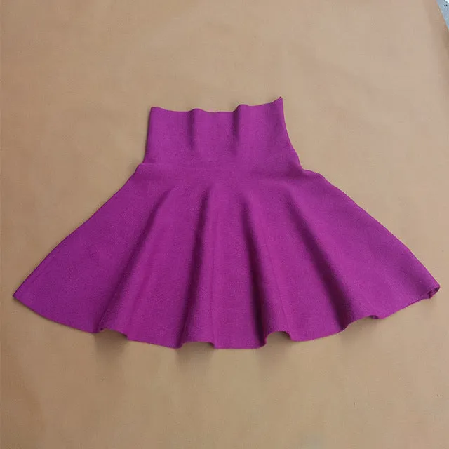 Casual Elastic Flared Skirt