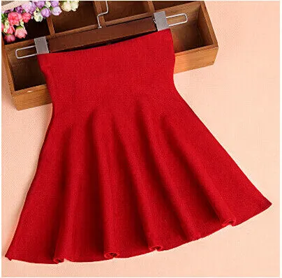 Casual Elastic Flared Skirt