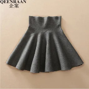 Casual Elastic Flared Skirt