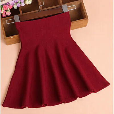Casual Elastic Flared Skirt
