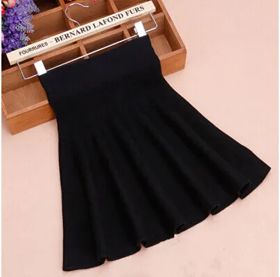 Casual Elastic Flared Skirt