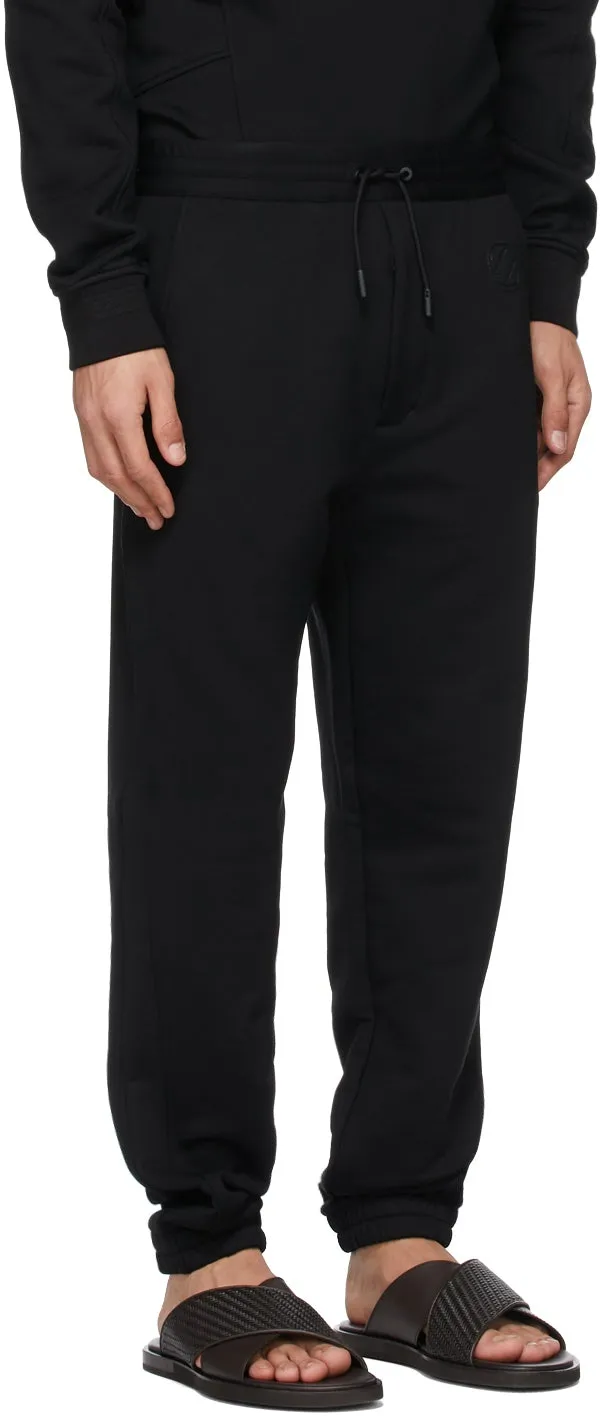 Ermenegildo Zegna Couture Black Logo Lounge Pants
