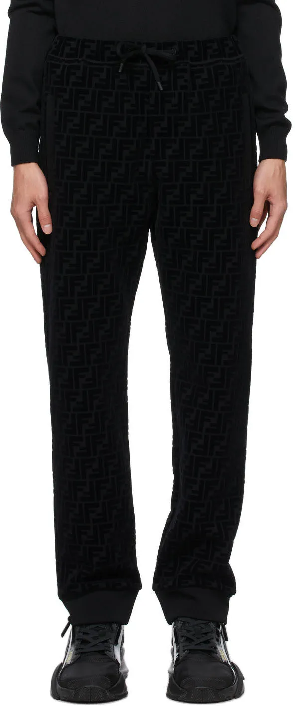 Fendi Black PiquÃ© 'Forever Fendi' Lounge Pants