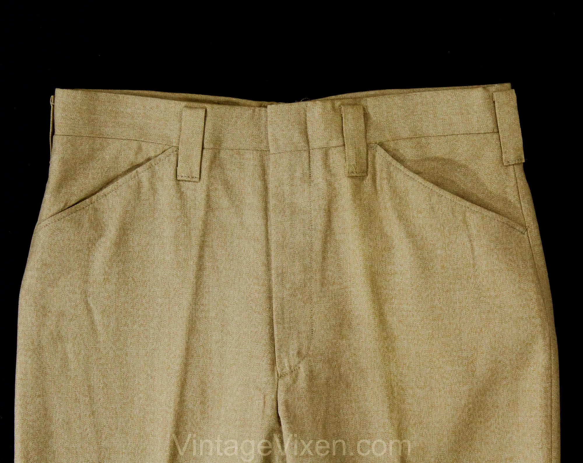 Men's Small 60s Pants - Mod Late 1960s Khaki Brown Tailored Pant - Boot Cut Flare Trouser - Handsome Deadstock - Waist 31.5 - Inseam 36