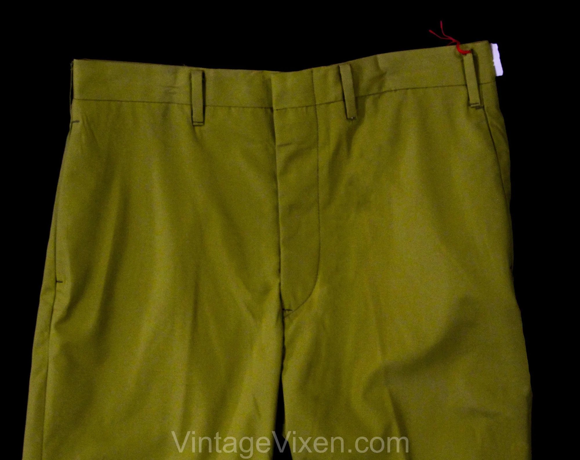 Men's Small 60s Pants - Mod Men 1960s Goldenrod Yellow Tailored Trouser - Straight Leg - NOS NWT Deadstock - Waist 31 - Inseam 37.5 Tall