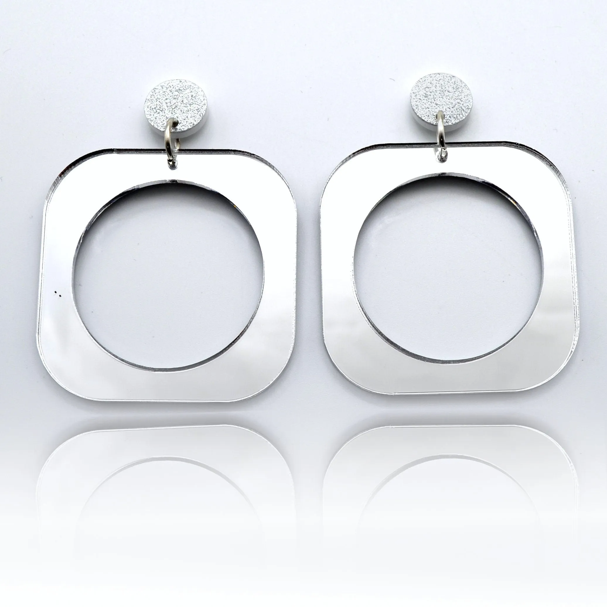 SALE ALLURE HOOPS SILVER - Dangle Laser Cut Acrylic Earrings