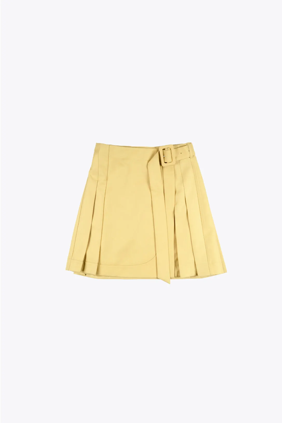 sand dune yellow hand pleated mini skirt