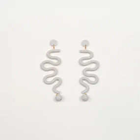 Squiggle earrings, granite