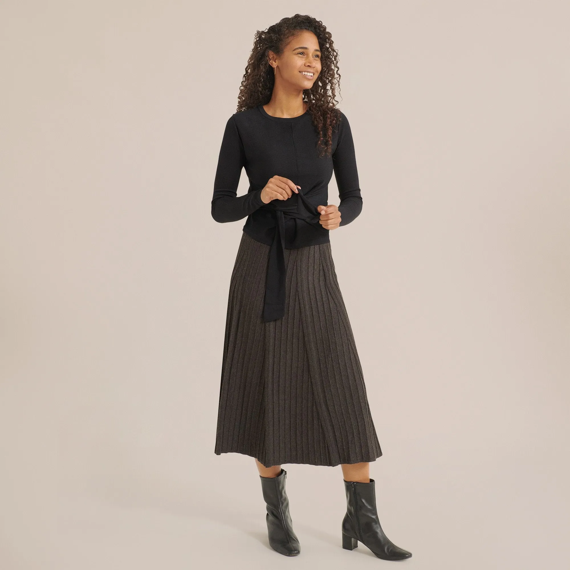 Tilda Pleated Midi Skirt
