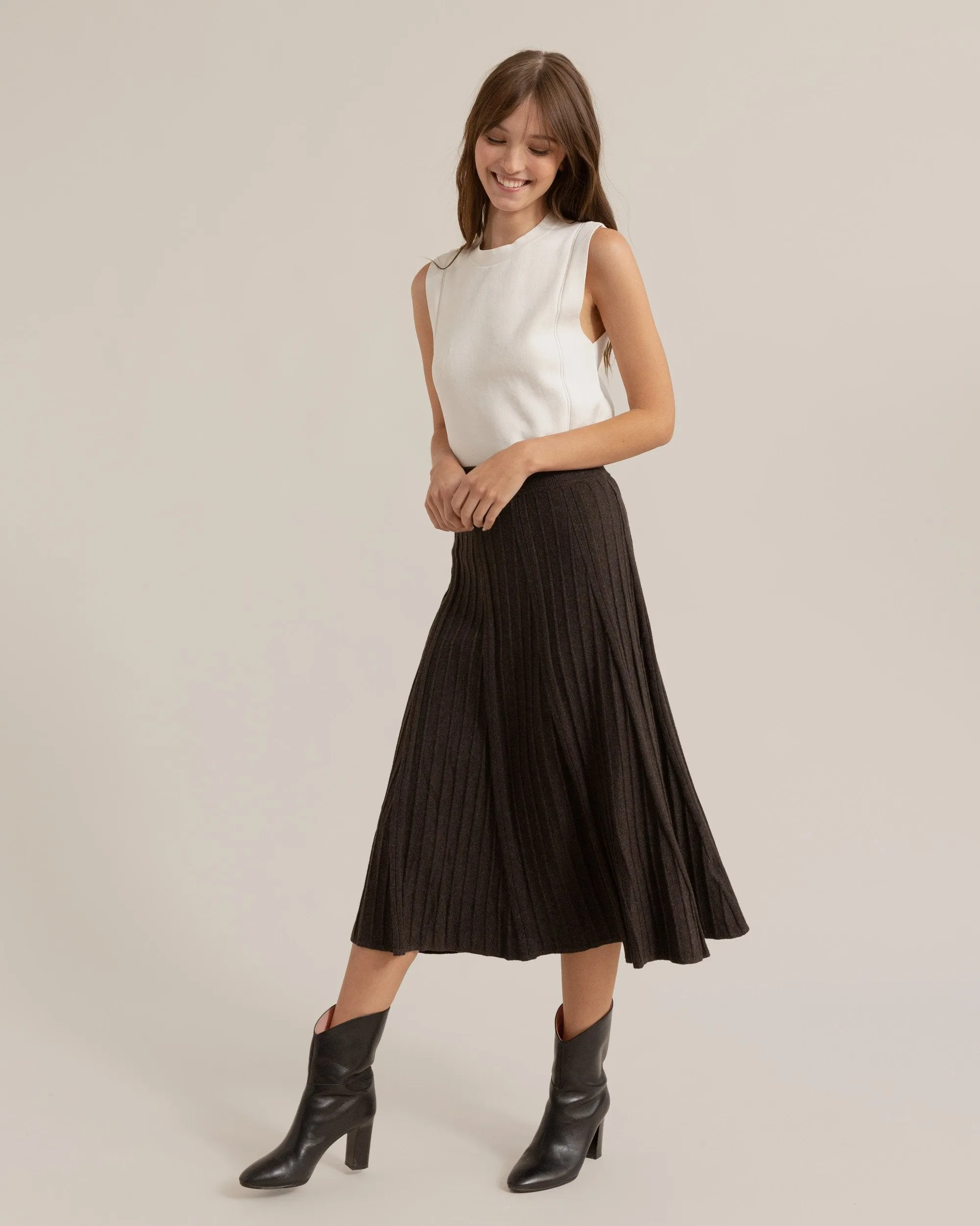 Tilda Pleated Midi Skirt