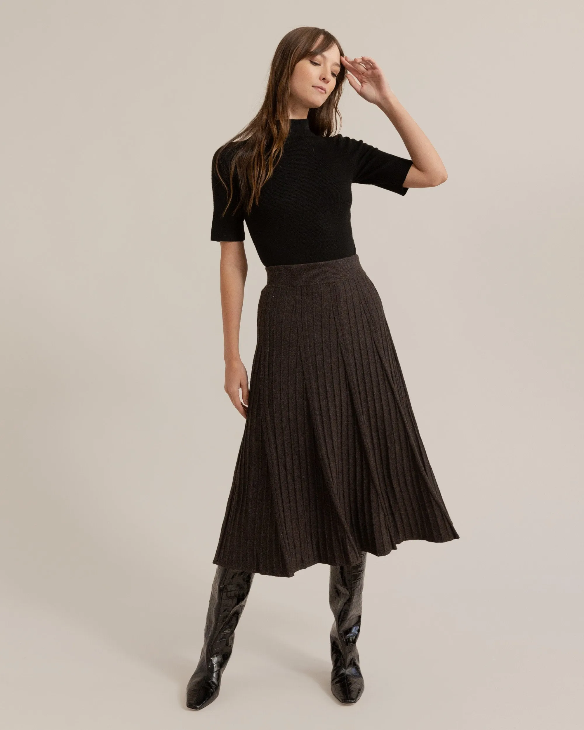 Tilda Pleated Midi Skirt
